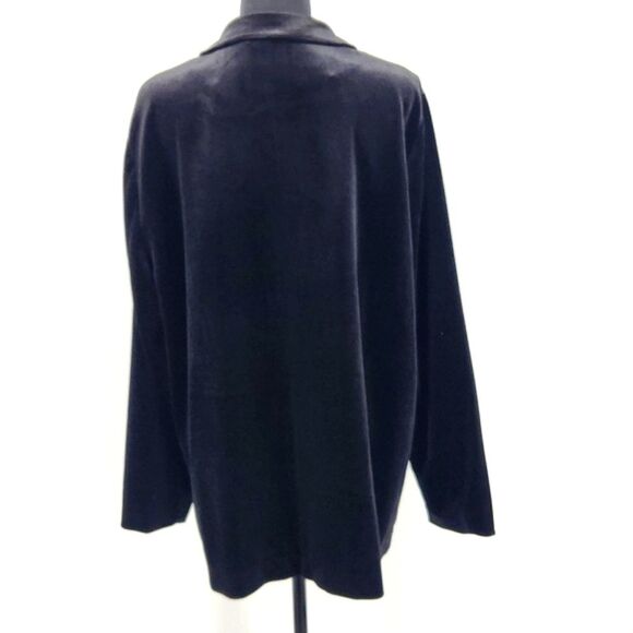 Gibson Latimer Jacket Blazer Womens Size XL Open Front Black Velvet Vampire Goth - Picture 3 of 8